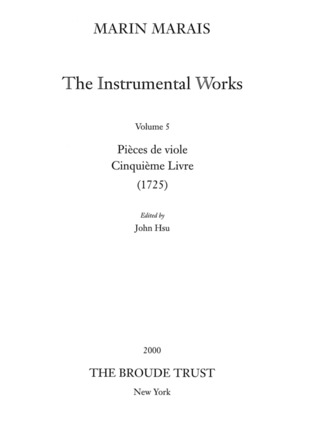 Marin Marais - Instrumental Works 5