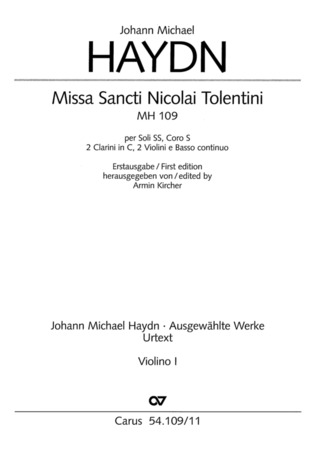 Missa Sancti Nicolai Tolentini Johann Michael Haydn 