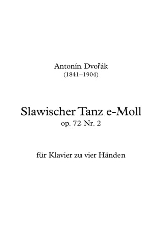 Antonín Dvořák - Slawischer Tanz e-Moll