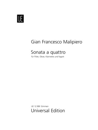 Gian Francesco Malipiero: Sonata a quattro für Flöte,Oboe,Klarinette und Fagott (1954)