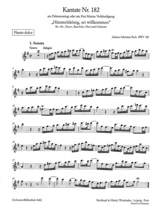 Johann Sebastian Bach - Kantate Nr. 182 G-Dur BWV 182 "Himmelskönig, sei willkommen"