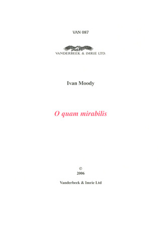MOODY IVAN - O quam mirabilis