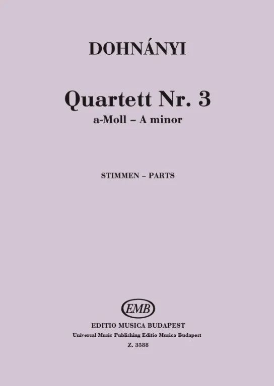 Ernst von Dohnányi - Quartett No. 3 A minor op. 33