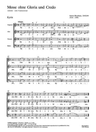 Anton Bruckner: Messe ohne Gloria und Credo in d-Moll WAB 146