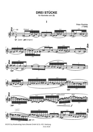 Peter Ruzicka - 3 Stücke für Klarinette solo