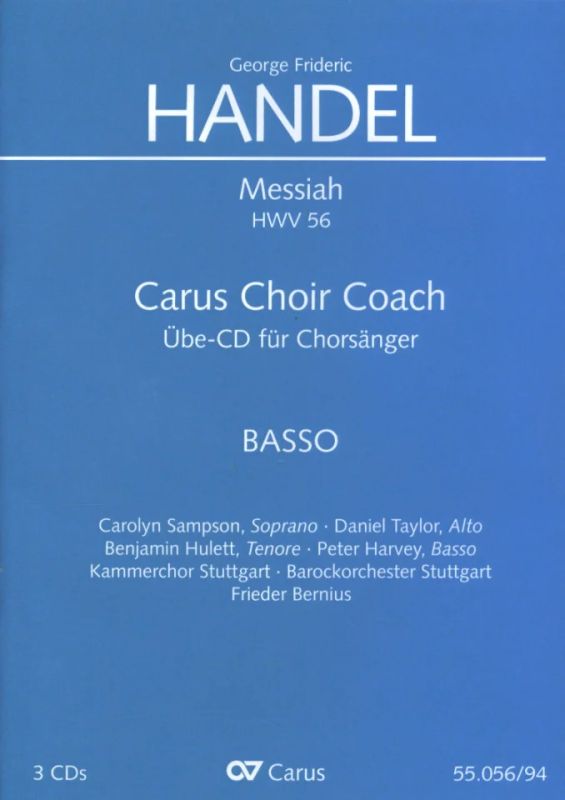 Breitkopf Der Messias HWV 56 choeur et piano Oratorium Solistes 