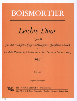 Joseph Bodin de Boismortier - Leichte Duos op. 11 Nr. 1-6