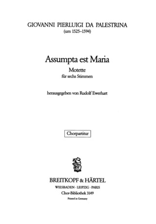 Giovanni Pierluigi da Palestrina - Assumpta Est Maria