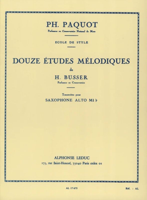 Henri Büsser - 12 Etudes Melodiques