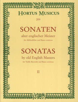 Sonaten alter englischer Meister für Altblockflöte und Basso continuo