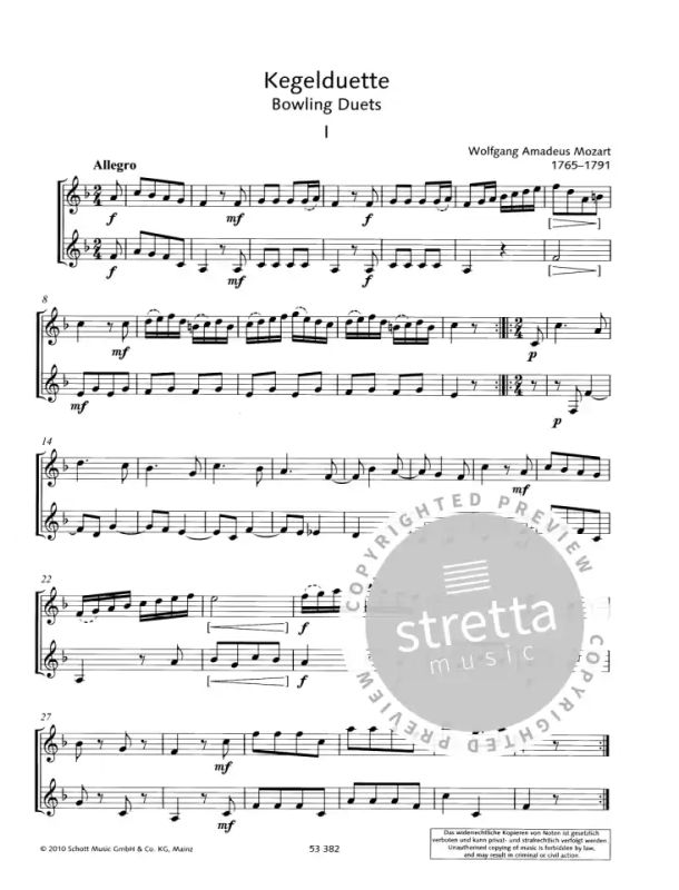 Wolfgang Amadeus Mozart - Kegelduette op. KV 487 (1)
