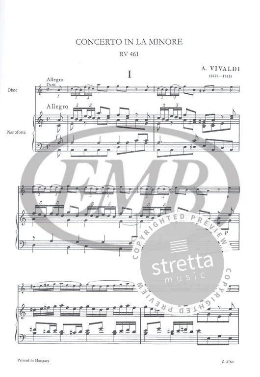 Antonio Vivaldi - Concerto in la minore per oboe e pianoforte RV 461 (F.VII. No. 5, P.V. 42) (1)