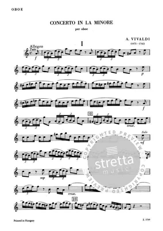 Antonio Vivaldi - Concerto in la minore per oboe e pianoforte RV 461 (F.VII. No. 5, P.V. 42) (3)