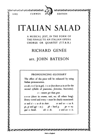 Genee Richard: Italian Salad Ttbb Chor