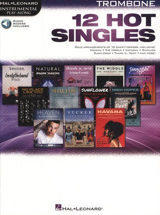 Hal Leonard Instrumental Play-Along: 12 Hot Singles – Trombone