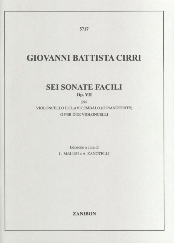 Giovanni Battista Cirri - 6 Sonate facili Op. 7