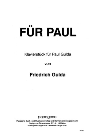 Friedrich Gulda - Für Paul