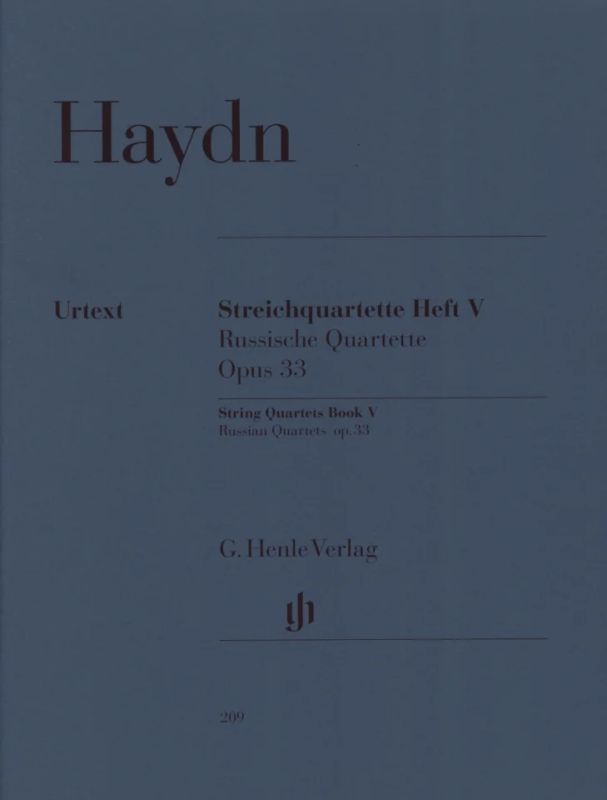Joseph Haydn - Streichquartette Heft V op. 33