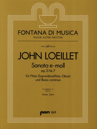 Jean-Baptiste Loeillet: Sonate E-Moll Op 3/7