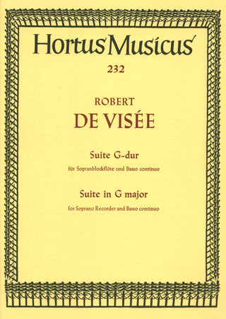 Robert de Visée - Suite für Sopranblockflöte und Basso continuo G-Dur