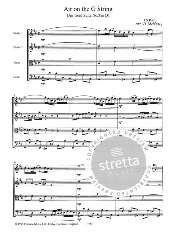 Johann Sebastian Bach - Air On The G String - String Quartet