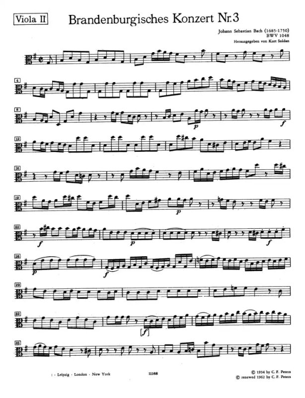 Johann Sebastian Bach - Brandenburgisches Konzert Nr. 3 G-Dur BWV 1048