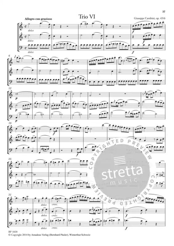 Giuseppe Cambini - Sechs Trios für Flöte, Oboe und Fagott op. 45 (6)