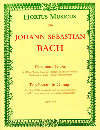 Johann Sebastian Bach: Triosonate G-Dur BWV 1038