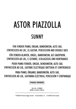 Astor Piazzolla - Sunny