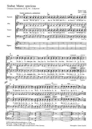 Franz Liszt - Stabat Mater speciosa G-Dur S 33, 3