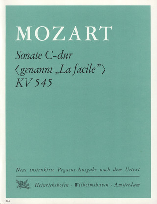 Wolfgang Amadeus Mozart: Sonate C-Dur (genannt "La facile") KV 545