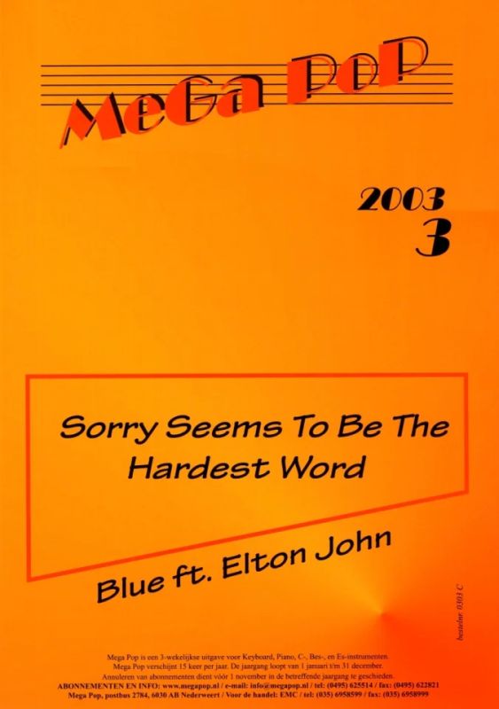 Blue + Elton John: Sorry Seems To Be The Hardest Word (0)