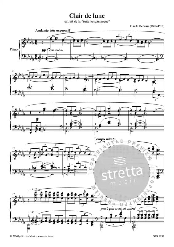 Clair de lune from Claude Debussy | buy now in the Stretta sheet 