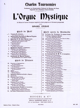 Charles Tournemire - L'Orgue mystique Vol.1