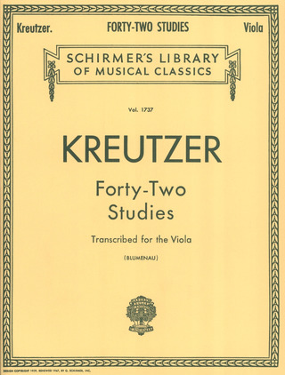 Rodolphe Kreutzer: Kreutzer 42 Studies (Blumenau) Solo Viola (Lb1737)