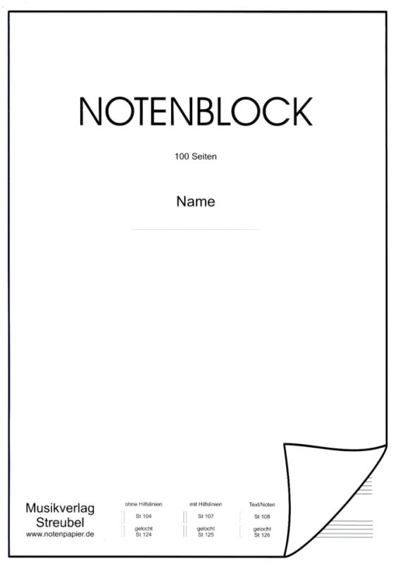 Notenblock A4 50 Blatt Text + Noten