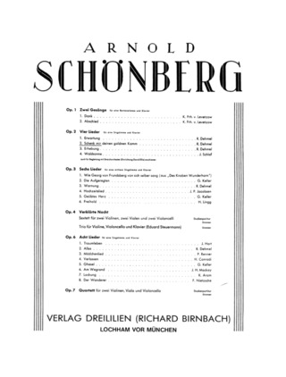 Arnold Schönberg: Schenk mir deinen goldnen Kamm op. 2,2