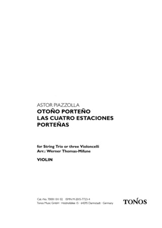 Astor Piazzolla: Otoño Porteño