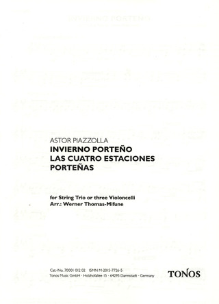 Astor Piazzolla: Invierno Porteño