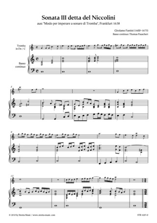 Girolamo Fantini: Sonata III detta del Niccolini