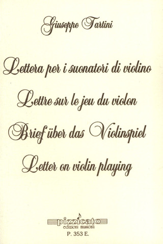 Giuseppe Tartini - Lettre Sur Le Jeu Du Violon