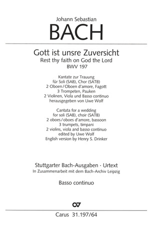 Johann Sebastian Bach - Rest thy faith on God the Lord BWV 197