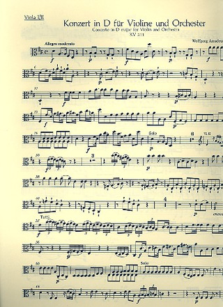 Wolfgang Amadeus Mozart: Konzert D-Dur KV211