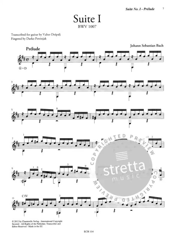 Bach, J. S. - BWV 1007 Cello Suite No. 1 Prelude - Tab - Page 2