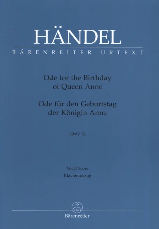 Georg Friedrich Haendel - Ode for the Birthday of Queen Anne HWV 74 "Friedensode"
