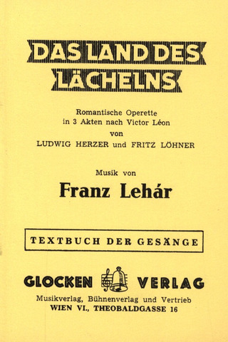 Franz Leháry otros. - Das Land des Lächelns – Libretto