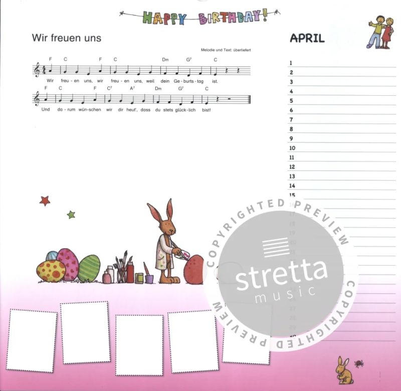 Geburtstagslieder-Kalender