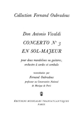 Antonio Vivaldi - Concerto N°3, En Sol Majeur