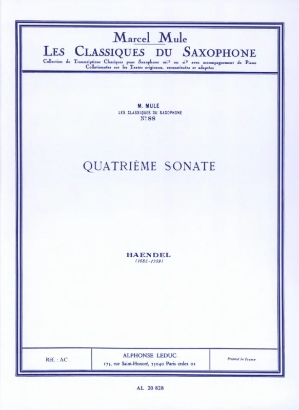 Georg Friedrich Händel - Flute Sonata No.4