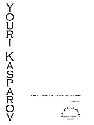 Yuri Kasparov - Variations Pour Clarinette Et Piano